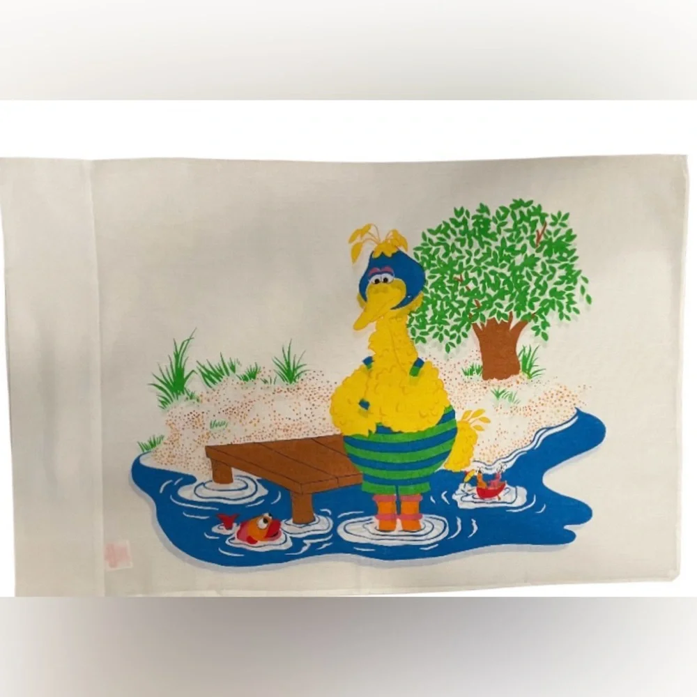 Vtg. 70s Sesame Street Big Bird Pillowcase